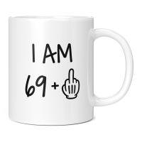 Mug Monster - 70th Birthday Mug, I Am 69 + 1, Gift for 70 Year Old, Novelty Mug - Ceramic Coffee Mug / Cup, Gift for Men or Women, Extra Large and Giant Mug Available