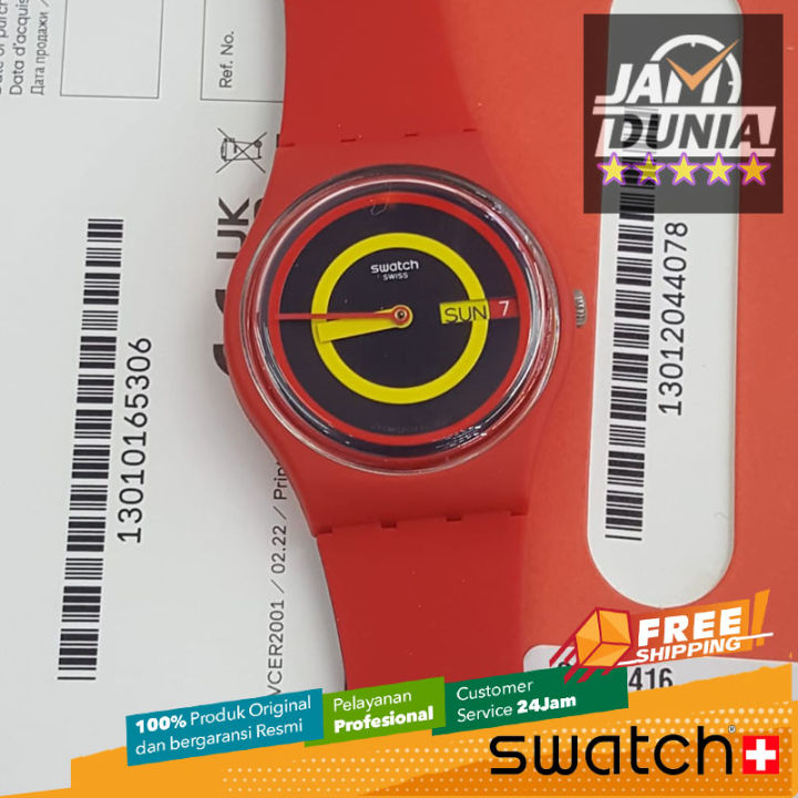 JAM TANGAN SWATCH ORIGINAL SO28R702 - CONCENTRIC RED Men Women CT