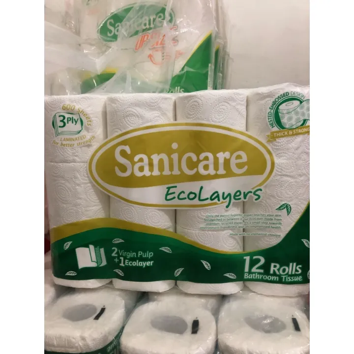 Sanicare Bathroom Tissue 12 Rolls 600 Sheets 3ply Lazada PH