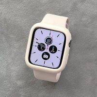 สายรัดแบบสปอร์ต + สายเคสสำหรับ Apple Watch 44มม. 42มม. 40มม. 45มม. 41มม. สร้อยข้อมือสีลูกอมซิลิโคนสายรัดข้อมือ Correa Iwatch Series 7 8 SE 6 5 4