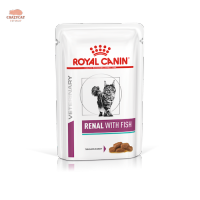 ((12 ซอง ยกกล่อง)) Royal canin Renal pouch fish  สำหรับไตแมว ((ซองละ 85 กรัม))