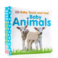 DK produces baby touch and feel series baby animals childrens English Enlightenment touch paperboard Book parent-child reading materials learning and playing 0-3-year-old early education puzzle