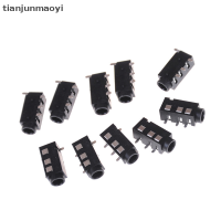 Tianjunmaoyi ขา PJ-320D 10ชิ้น SMD 3.5มม. หูฟังสตรีสายเชื่อมต่อสัญญาณที่ยึด PCB