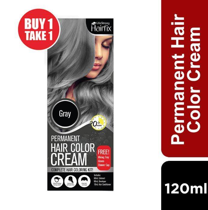 HAIRFIX Gray Permanent Hair Color Cream Kit 120ml ( BUY 1 TAKE 1