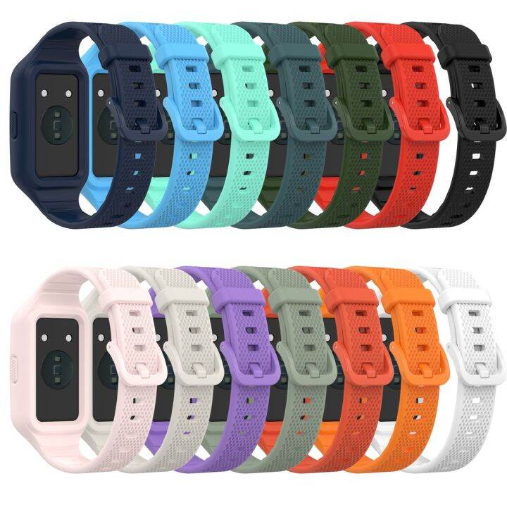 สายรัด-เคสสำหรับ-honor-band7-honor-band6สายคล้องเคสป้องกันซิลิโคนแบบบูรณาการสำหรับสายรัด-huawei-8-7-6-pro