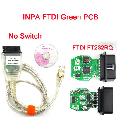 Newest Yellow Push Button Switch INPA For BMW K+CAN with FTDI Chip OBD2 Diagnostic Cable INPA Ediabas K+DCAN USB Interface