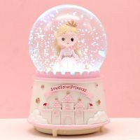 Pink Girl Princess Castle Christmas Music Box New Year 2022 Home Decoration Present Gift Living Room Ornaments