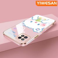 YIWESAN เคสสำหรับ OPPO A72 5G A73 5G A53 5G เคสการ์ตูนน่ารักกระต่ายของแท้ซิลิโคนนิ่มเคสแฟชั่นเคสโทรศัพท์ชุบหรูหราคลุมทั้งหมดป้องกันเลนส์กล้อง