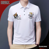 Suikone เสื้อยืดแขนลำลองขาสั้นสำหรับผู้ชาย,เสื้อโปโลแขนสั้นปักบาง MODE Korea ฤดูร้อน