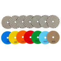 7PCS 3 / 4 Diamond Dry Polishing Pads for Marble Granite Stone Quartz Countertop Polishing Disc Grit 50-3000