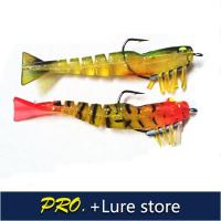 Gratis Pengiriman 4Pcs 8.5 Mm 90G Plastik Lembut Udang 90Mm 3D Mata Lembut Buatan Manusia Hidup Udang Umpan tuna Bass Bream Perch