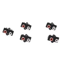 5 Pcs 2 RCA Female Outlet AV Concentric Socket Connector