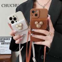 Luxury Diamond Leather Wallet Crossbody Lanyard Soft Phone Case for iphone 14 Pro Max 13 11 12 X XR XS 7 8 plus SE2022 Cover