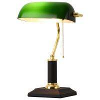 R Literary Classical Banker Table Lamps Emerald Green Glass Red Wood Desk Lights Office Bedroom Night Reading Book Lighting *