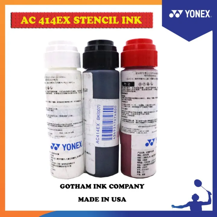 Red / Black / White Yonex AC 414 EX Badminton Stencil Ink String for