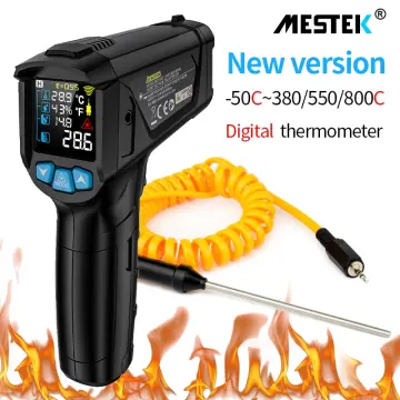 Digital Infrared Thermometer Temperature Gun Meter -50~800C Colorful LCD  with Alarm Ambient Humidity Thermal Imager Thermometor