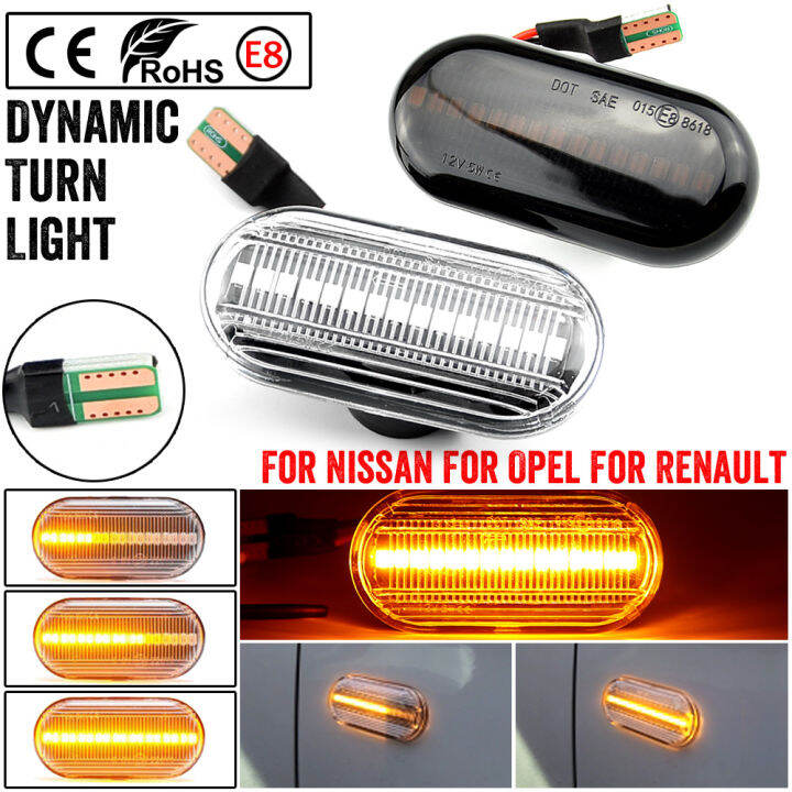 สำหรับเรโนลต์คลีโอ1-2-kangoo-megane-espace-twingo-โท-led-แบบไดนามิกด้านข้างตัวบ่งชี้เครื่องหมายสัญญาณไฟโคมไฟลำดับกระพริบ