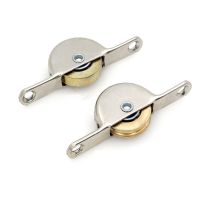 ✹❈ 2Pcs Sliding Door pulley Mute Single Pure copper Sliding Roller Pulley Wheel Flat/Concave Wheel Vintage Windows Sliding Rollers