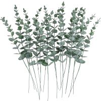 6/12/18pcs Artificial Eucalyptus Faux Plants Greenery Spring Fake Plants for Party Wedding Home Decor Garden Decoration