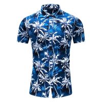 【Hot Sale】embellishembellishแฟชั่นดีไซน์แขนสั้นผู้ชาย39; S Hawaiian2022Clothing Plus Asian Size 5XL 6XL