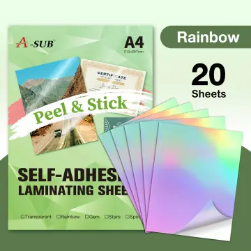 40 Sheets Holographic Laminate Sheets 8 Types of Holographic Sticker Paper  Self