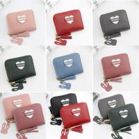 Superior Home Shop PU Womens Solid Color Love Minimalist Short Zipper Clutch Card Bag Wallet Wallet