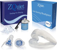 ZQuiet Anti-Snoring Solution: Comfort Size # 2 Mouthpiece (Clear) + Noise Reduction Earplugs