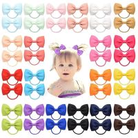 ₪▥ 20PCS Baby Girls Hair Bows Tie 2.75 (7cm) Grosgrain Ribbon Bows Rubber Band Ribbon Hair Bands For Girl Teens Kid Infant Toddler