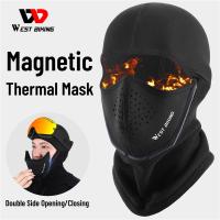 WEST BIKING Magnetic Winter Sport Balaclava Quick Open Close Breathable Bike Cycling Face Cover Ski Tactical Soldier Cap Hat