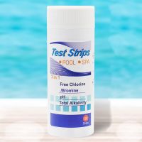 50pcs Test Strips Multipurpose 3-in-1 Residual Chlorine PH Value Alkalinity Test Strip Easy Detection for Pool Spa Aquarium Inspection Tools