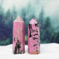 ={ 1Pc คริสตัลธรรมชาติ Rhodonite Point Healing Obelisk หินสีชมพู Wand Rhodochrosite Energy ควอตซ์พีระมิดเครื่องประดับตกแต่งบ้าน