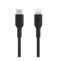 CHARGER CABLE (สายชาร์จ) BELKIN PVC USB-C WITH LIGHTNING 1 METER 2.4A (BLACK) (CAA003BT1MBK)