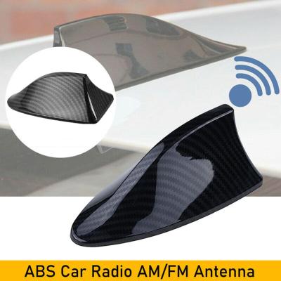 Car Shark Fin Antenna With Signal Radio Function Carbon Tail AM/FM Fiber Car Antenna Accessories U3Y4