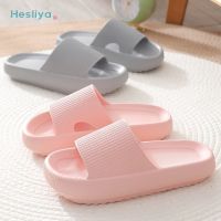 (ETX)ETXHousehold Slippers Thick Platform Shoes Bathroom Non-slip Flat Slides Women Sandals Men Summer Beach Flip Flops Soft Sole Mules