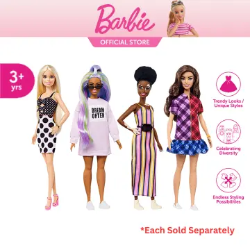 Barbie Fashionista Doll #213 with Striped Top and Pink Skirt