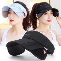 【Hot Sale】 Hat mens outdoor sports sun visor empty top hat summer retractable big brim female