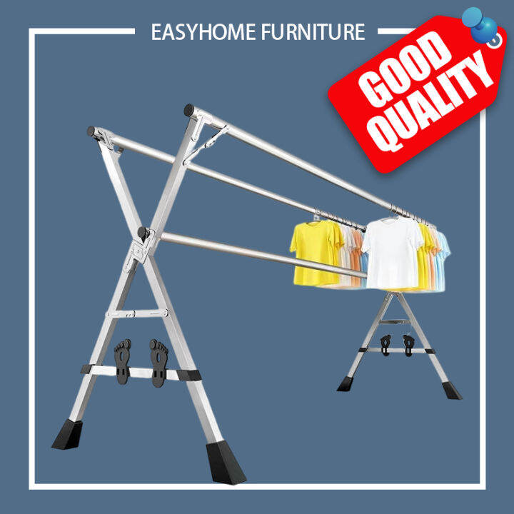 【Reinforcement】Foldable Stainless Steel Clothes Rack Laundry Drying