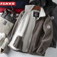 FGKKS 2023 Brand Casual Jacket For Men Thickened Wool Jacket High Quality Design Warm Fashion Jacket Male