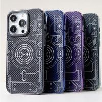 Case iphone 【Technological style/Magnetic suction/Large camera hole/Hard case】 for iphone 14 13 pro max case