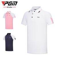 PGM Girls Golf Short Sleeve T-shirt Summer Sports Top Golf Clothing Kids YF592