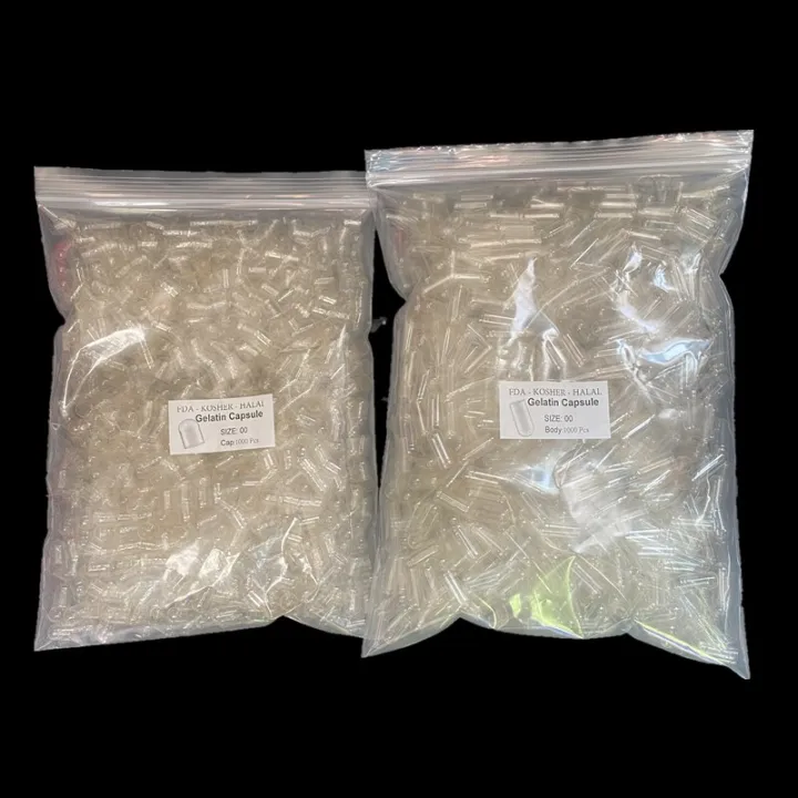 1000 EMPTY GELATIN CAPSULES SIZE 00 BULK Kosher Halal 1,000 Gel Caps