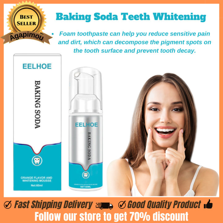 Baking Soda Teeth Whitening Mousse Deep Cleaning Foam Toothpaste Stain