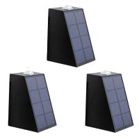 3Pcs Outdoor Solar Wall Light Solar Lamp Outdoor Waterproof Solar Stair Lights Garden Villa Courtyard Porch Landscape Decorative Lamp Up Down Luminous Wall Washer Lights