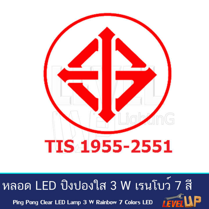 หลอด-led-ปิงปองใส-ไฟตกแต่ง-ไฟวันหยุด-3w-ขั้วe27-รุ่น-เรนโบว์-3-วัตต์-7-สีในหลอดเดียว-เเพ็ค10-ชุด