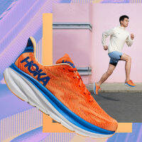 HOKA ONE Clifton รุ่นดั้งเดิมมาใหม่ร้องเท้ารองเท้าผ้าใบเด็กผู้หญิงผู้หญิงดูดซับแรงกระแทกบนท้องถนน8สีส้มสีฟ้าสีขาวสีดำพื้นรองเท้านุ่ม