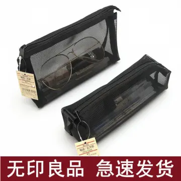 Transparent Mesh Pencil Bag MUJIs Nylon Black Stationery Bags Pencil Case  Office Student Pen Case School Pen Box Pencil Boxes