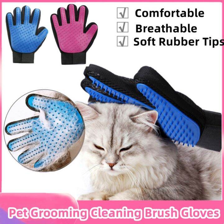 Pet Cat Grooming Cleaning Brush Gloves Effective Deshedding Back