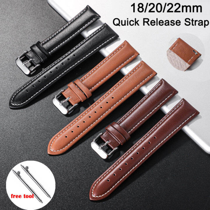 Quick Release Genuine Leather Watch Bracelet High Quality Watch Band