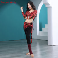 Belly Dance Practice เสื้อผ้าสำหรับผู้หญิง Bellydance ครึ่งแขนกางเกงสะโพก2ชิ้นสำหรับ Bellydancing ชุด Oriental Dance Set...