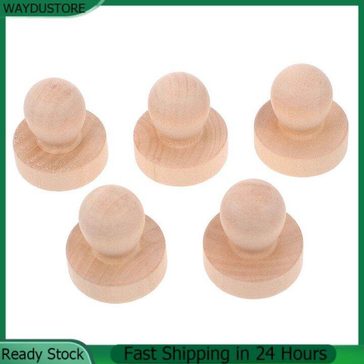 WAYDUSTORE 5pcs Wooden Stamping Handle DIY Rubber Stamping Tool Stamp ...